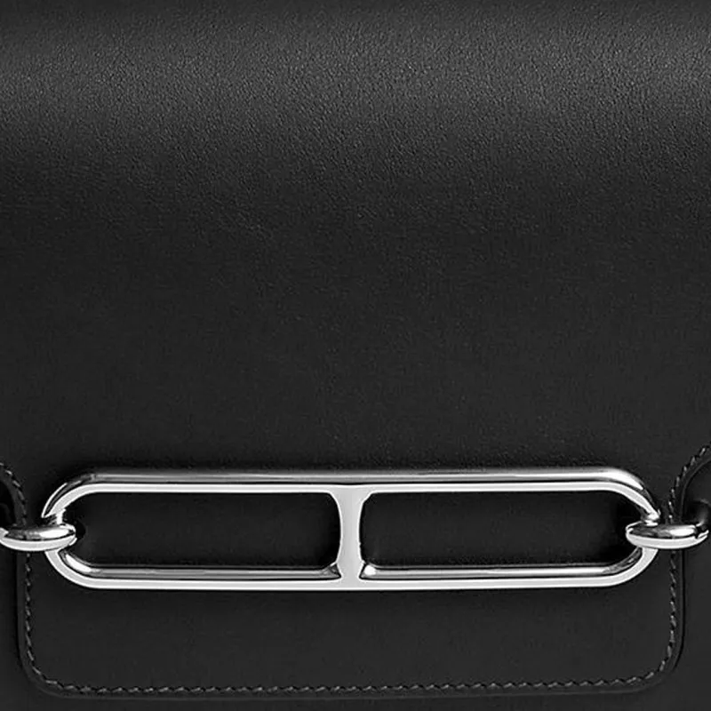 HERMES Roulis Swift Calfskin Pig Nose Bag Handbag Shoulder Bag Crossbody Bag Mini Women's Noir Black-4