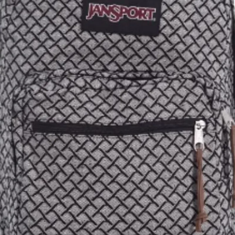 JanSport Canvas Backpack Large Size Unisex Black & Brown-1