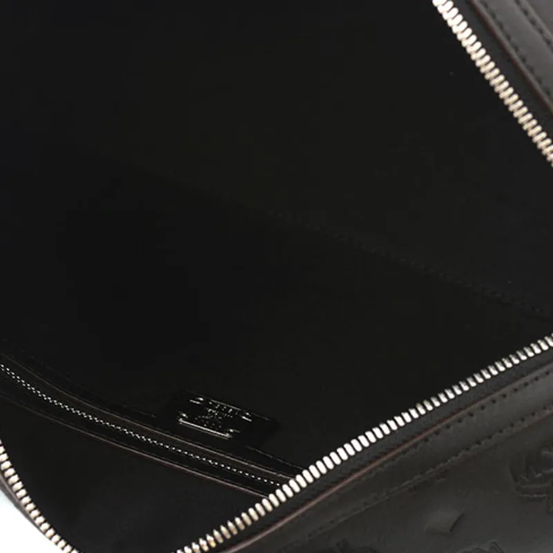 MCM Cow Leather Boston Pillow Bag, Crossbody, One Shoulder, Handbag Women's Black-4