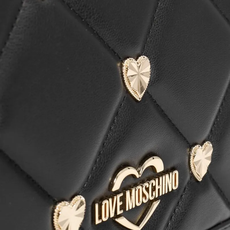 LOVE MOSCHINO Polyurethane Shoulder Bag Crossbody Bag Women's Black-4