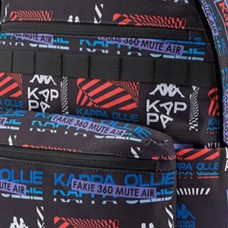 Kappa Polyester Backpack Unisex Black All Over Print-3