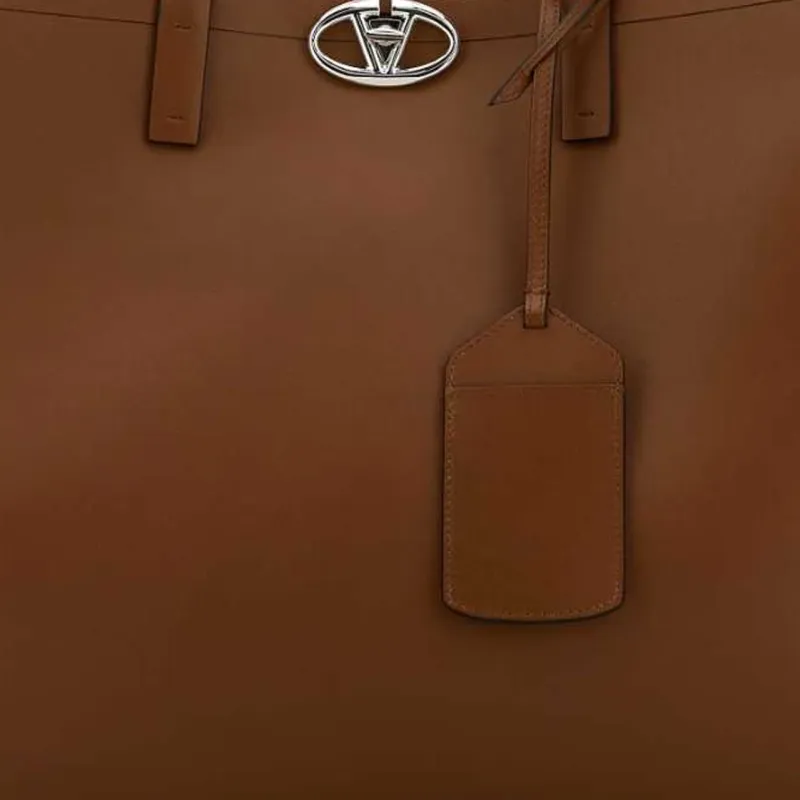 Valentino GARAVANI Leather Tote Bag Shopping Bag Handbag Men's Brown-2