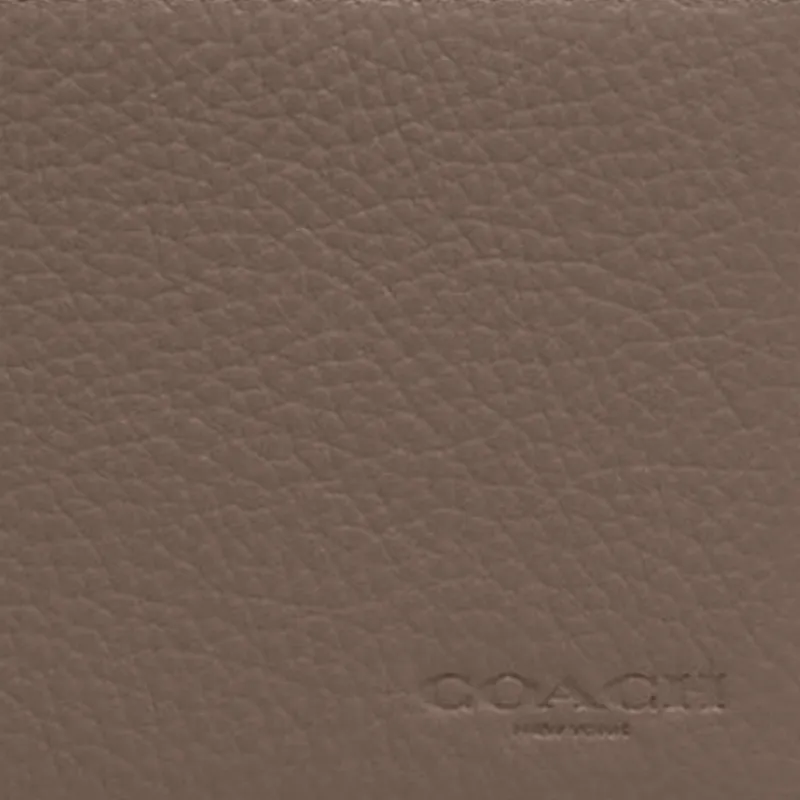 COACH Billfold Wallet Cow Leather Card Holder Wallet Mini Women's Dark Stone Color-3