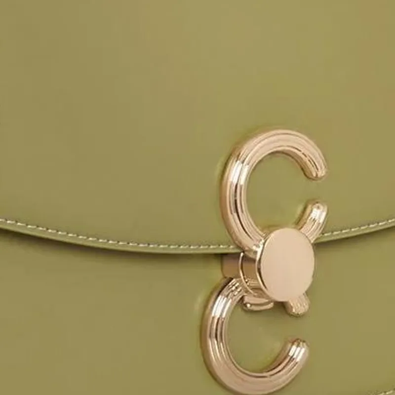 CAFUNE Cow Leather Shoulder Bag Crossbody Bag Small Size Women's Green-4