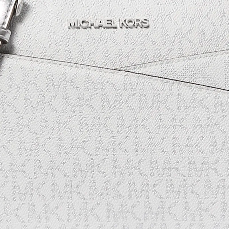 MICHAEL KORS Jet Set Travel Poly Coated Canvas Shoulder Bag, Crossbody Bag Medium Size Women's Silver-4