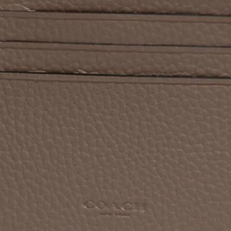 COACH Billfold Wallet Cow Leather Card Holder Wallet Mini Women's Dark Stone Color-2