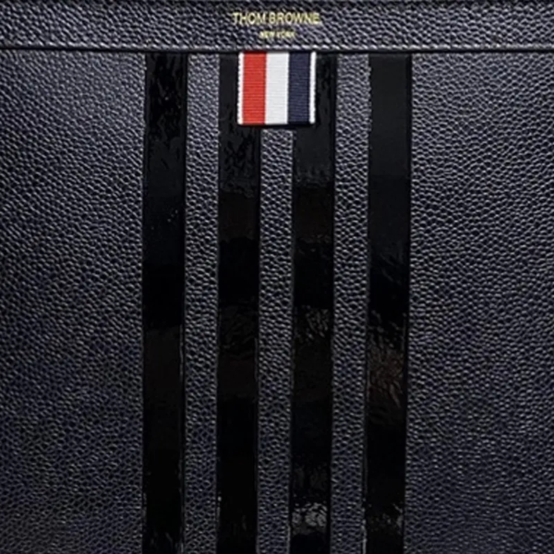 THOM BROWNE· Cow Leather Coin Purse Clutch Regular Men's Black-1