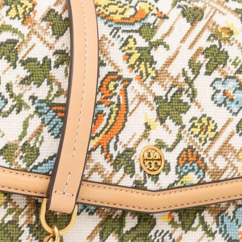 TORY BURCH Robinson Fabric With Leather Backpack Shoulder Bag Women's-4