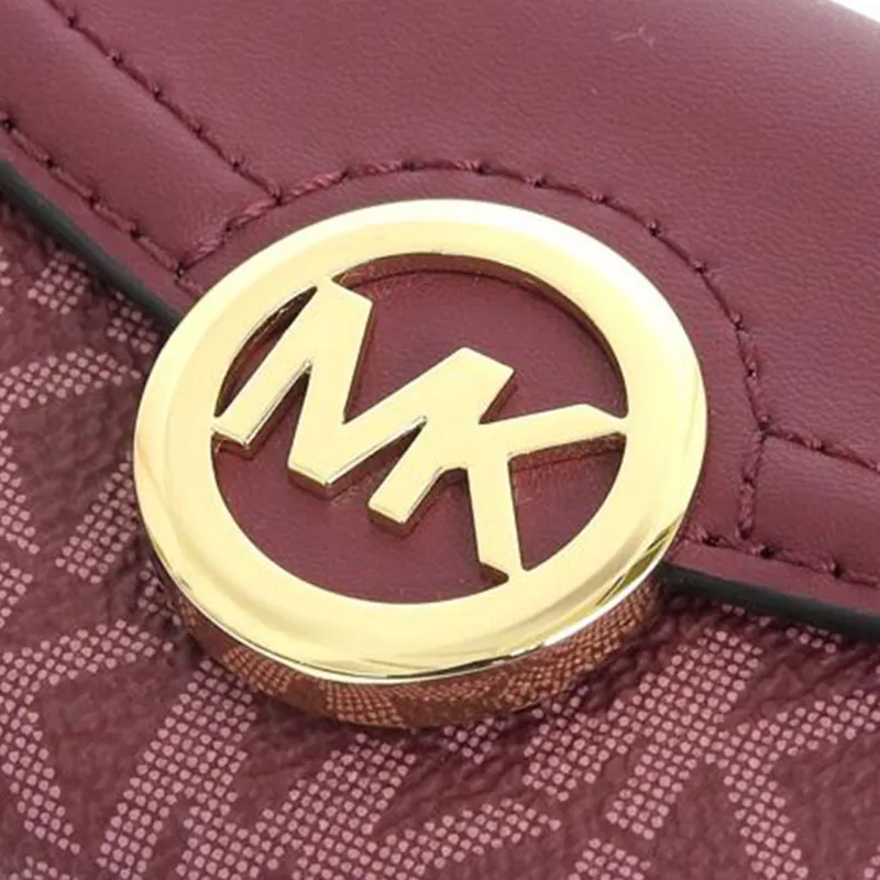 MICHAEL KORS Coated Canvas With Leather Key Pouch Regular Women's Burgundy-5
