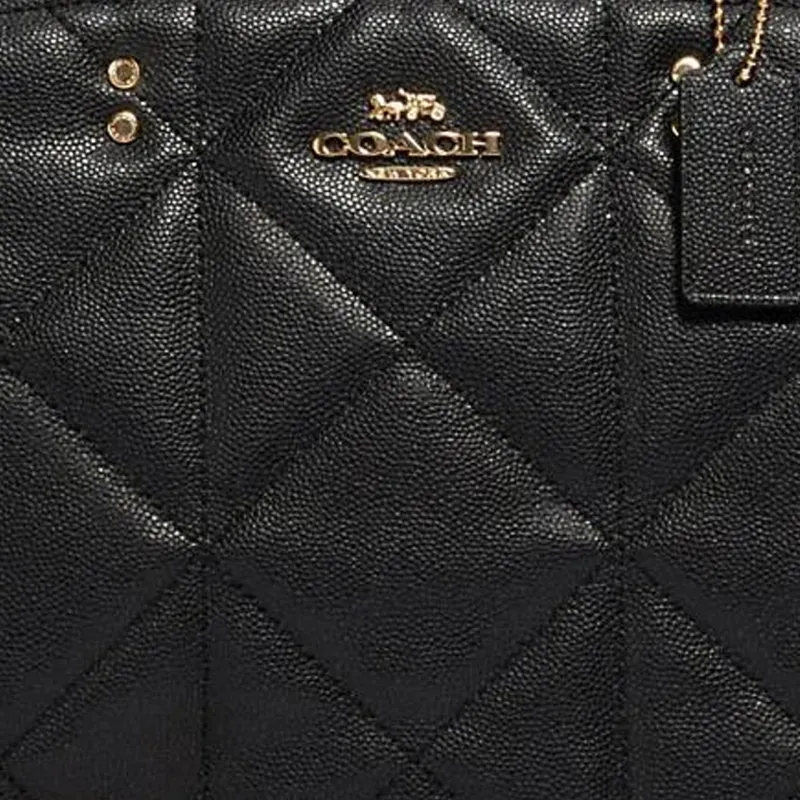 COACH Lillie Leather DaiFeng Bag One Shoulder Handbag Mini Women's Black-4