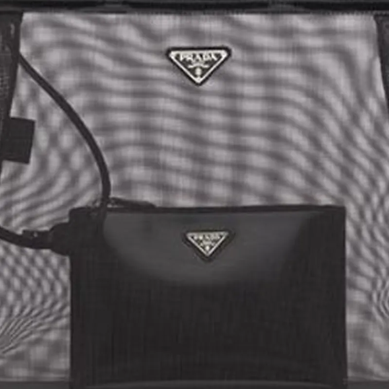 PRADA Leather Tote Bag Shopping Bag Combo One Shoulder Handbag Regular Women's Black-5