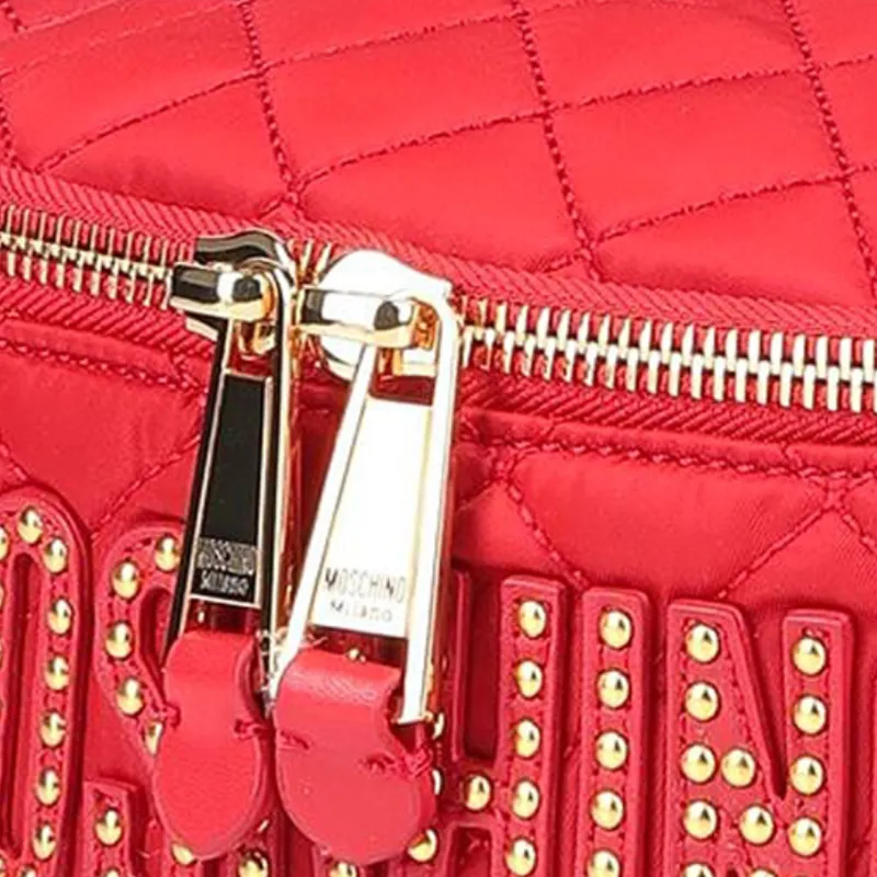 MOSCHINO Fabric Sling Bag Shoulder Bag Crossbody Bag Fanny Pack Women's Red-3