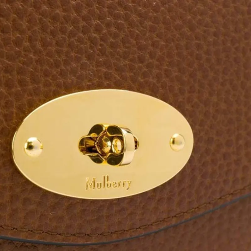 Mulberry Cow Leather Shoulder Bag Women's Brown-3