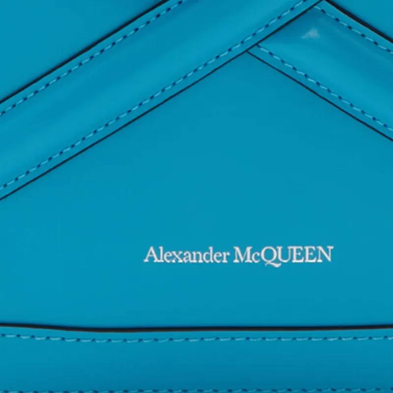 Alexander McQueen Cow Leather Cell Phone Pouch Women's Blue-4