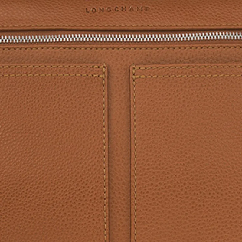 LONGCHAMP Le Foulonné Cow Leather Makeup Bags Toiletry Bags Men's Brown-4