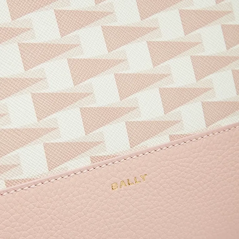 BALLY Cow Leather Tote Bag, Shopping Bag, Shoulder Bag, Handbag Tubas Women's Pink-4