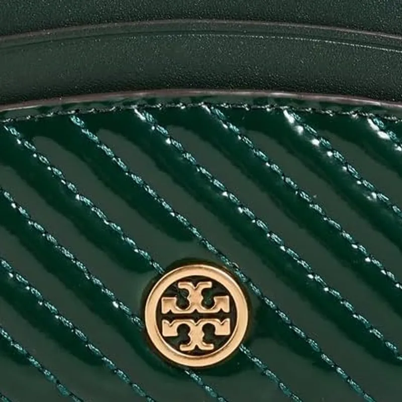 TORY BURCH Robinson Patent Leather Card Holder Regular Women's Pine Green-4