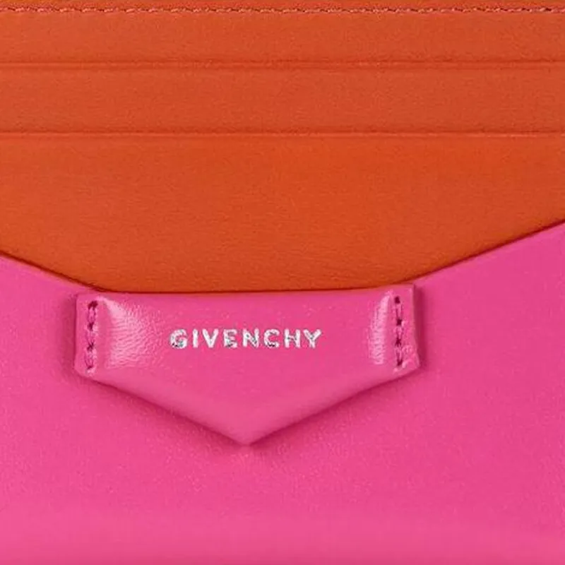 Givenchy Antigona Calfskin Card Holder Women's Neon Pink-4
