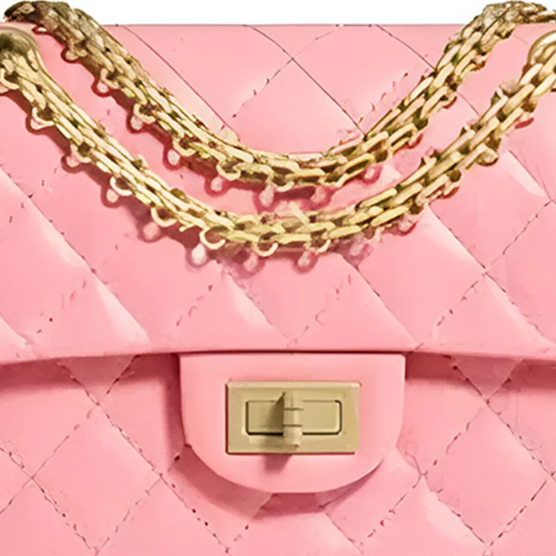 CHANEL 2.55 Calfskin Shoulder Bag Crossbody Bag Mini Women's Coral Pink-3