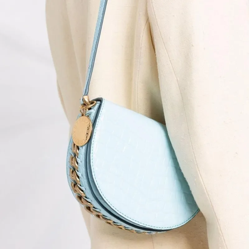 Stella McCartney Small Frayme Flap Chain Linked Shoulder Bag-4