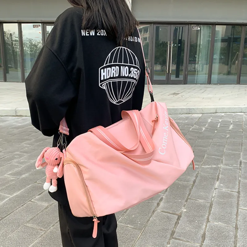 BGAY Nylon Travel Bag Unisex Black/Pink/Blue-1