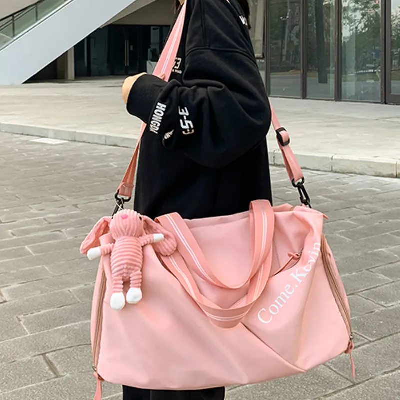 BGAY Nylon Travel Bag Unisex Black/Pink/Blue-2