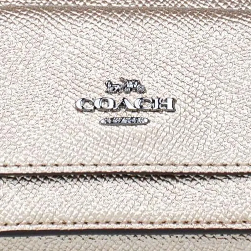 COACH Leather Wallet Women's Gunmetal With Platinum-Plated Accents-5