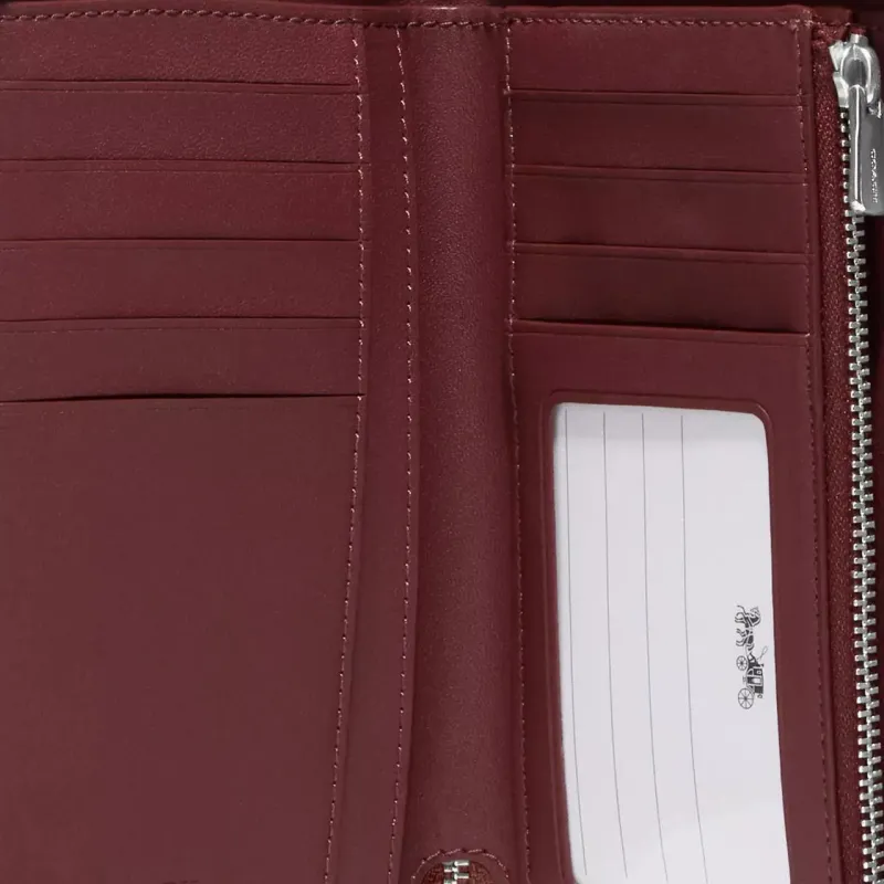 COACH Id Zip Wallet Pebbled Leather Clutches Wallets Small Size Women's Nude Pink-2