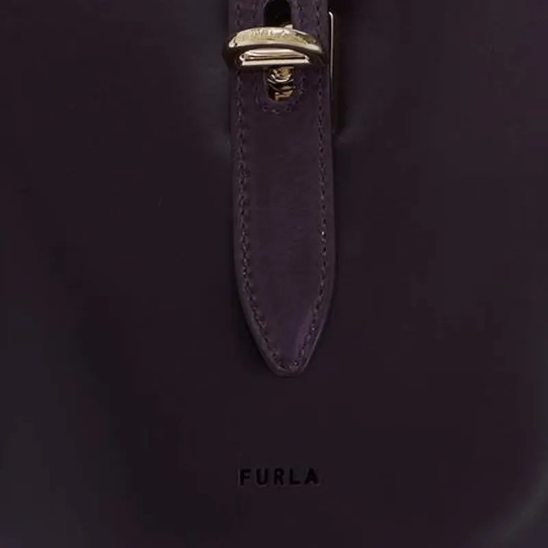 Furla Net Collection Leather Bucket Bags Shoulder Bag Crossbody Bag Mini Women's Dark Purple-4