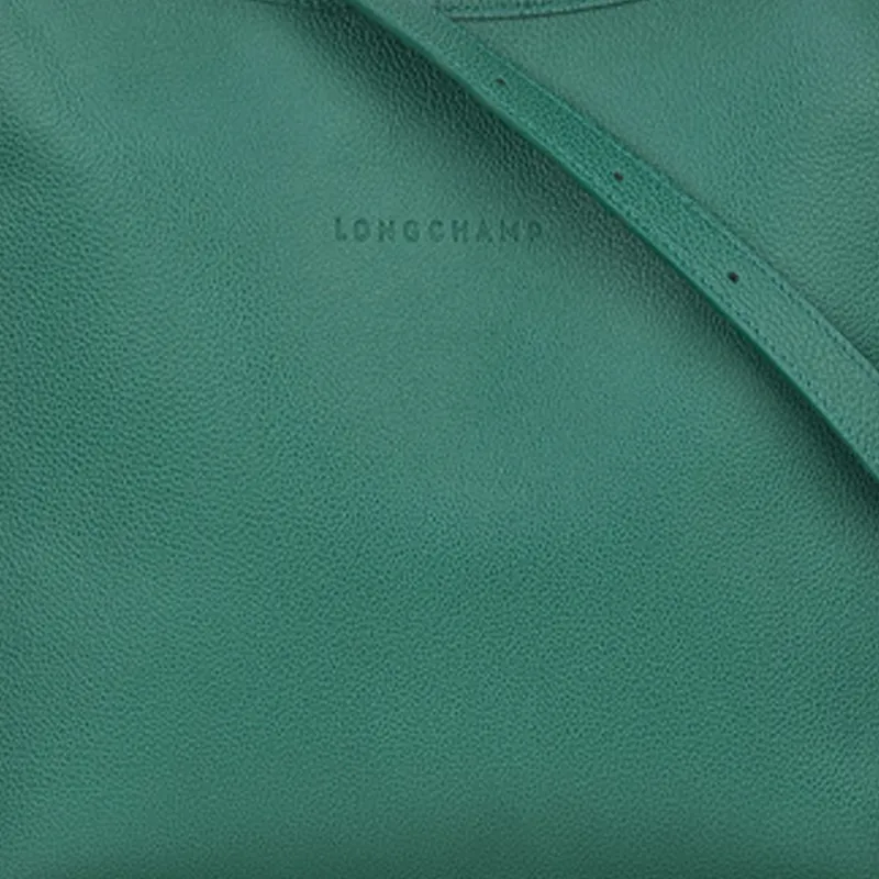 LONGCHAMP Le Foulonné Cow Leather Shoulder Bag Crossbody Bag Large Size Women's Green-4