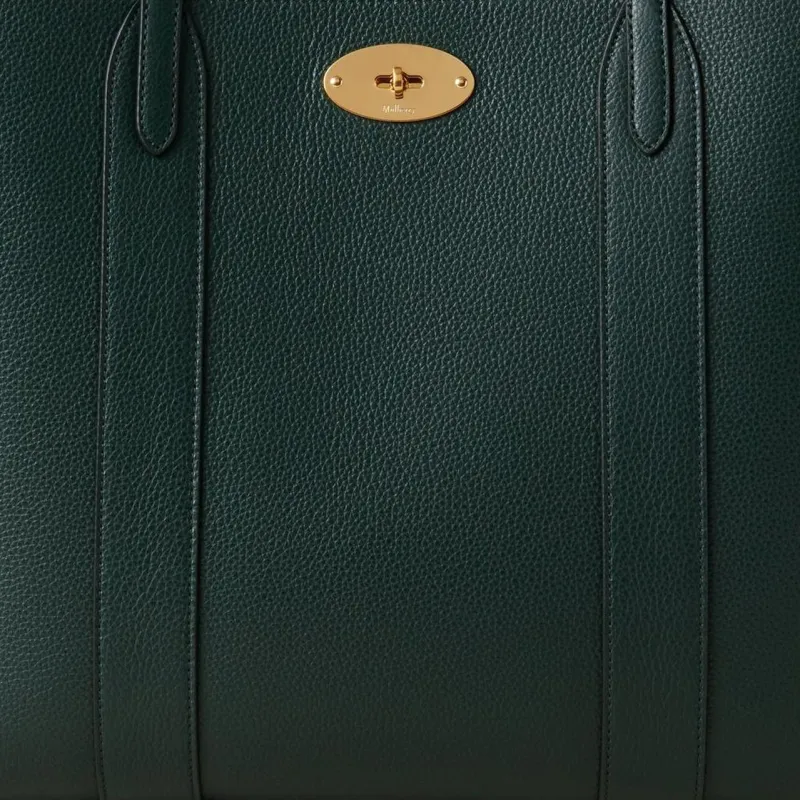 Mulberry Cow Leather Tote Bag, Shopping Bag, Handbag, Shoulder Bag Small Size Women's Mulberry Green-4