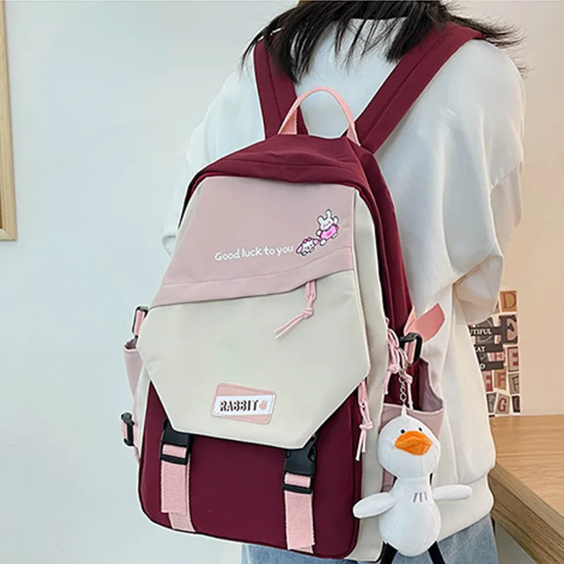H YXIANG Nylon Backpack Unisex Multicolor-5