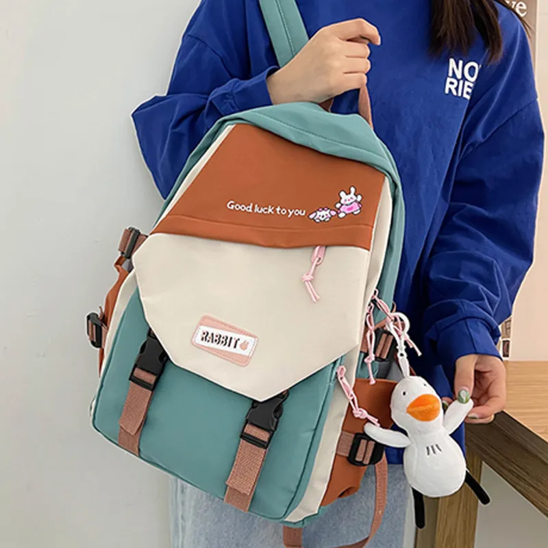 H YXIANG Nylon Backpack Unisex Multicolor-3
