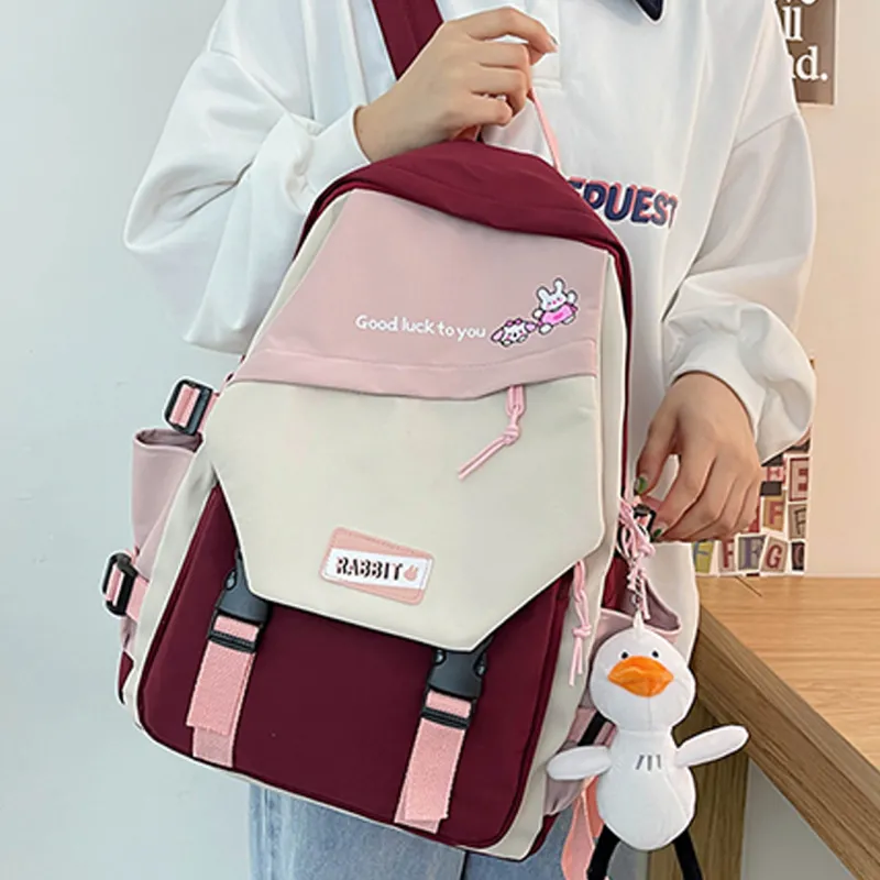 H YXIANG Nylon Backpack Unisex Multicolor-6