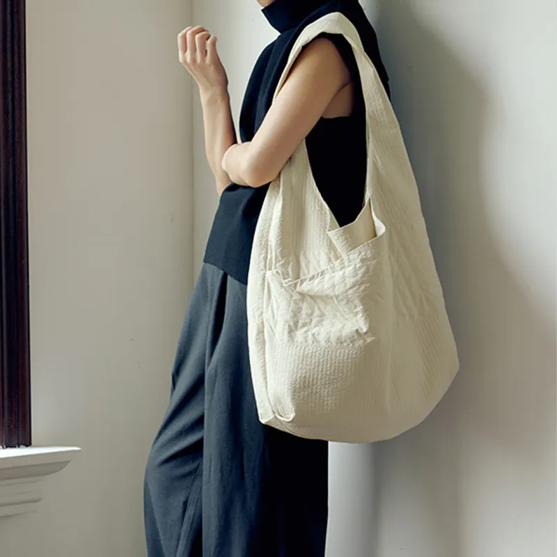 CLOUT CLOUD Nylon Fabric Round Tote Shoulder Bag Unisex Multicolor-6