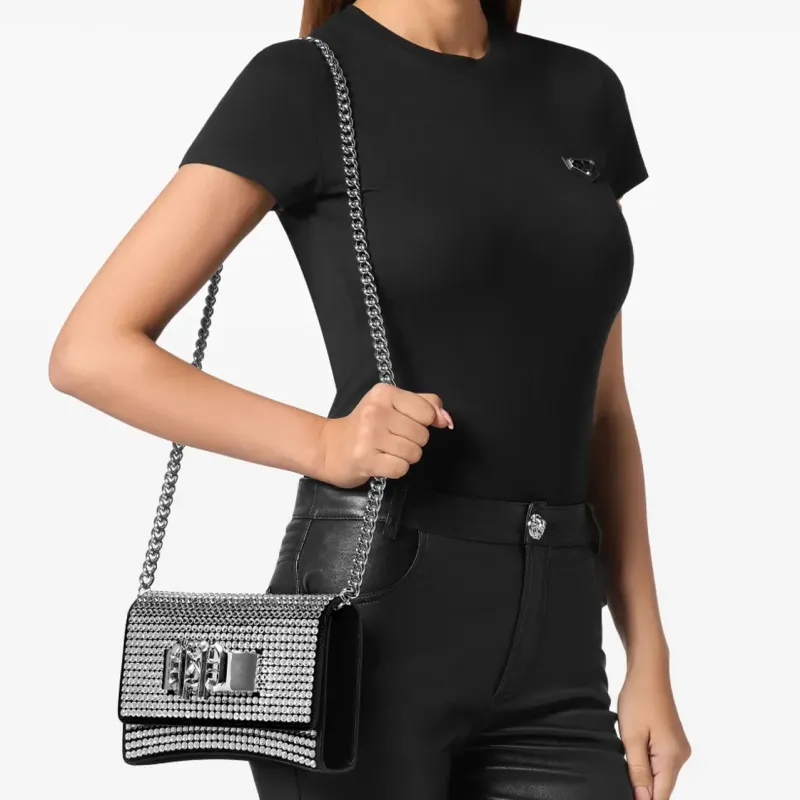 PHILIPP PLEIN Small Crystal Shoulder Bag-4