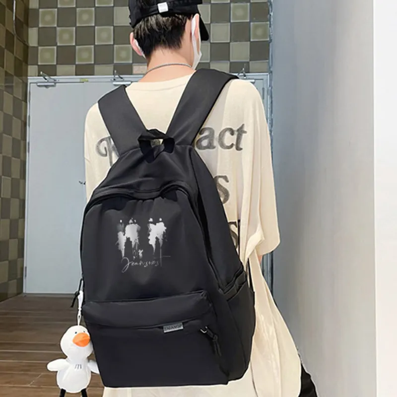 JEANSWEST Nylon Backpack Unisex White/Black-2