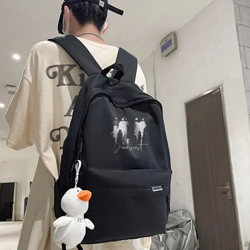 JEANSWEST Nylon Backpack Unisex White/Black-3