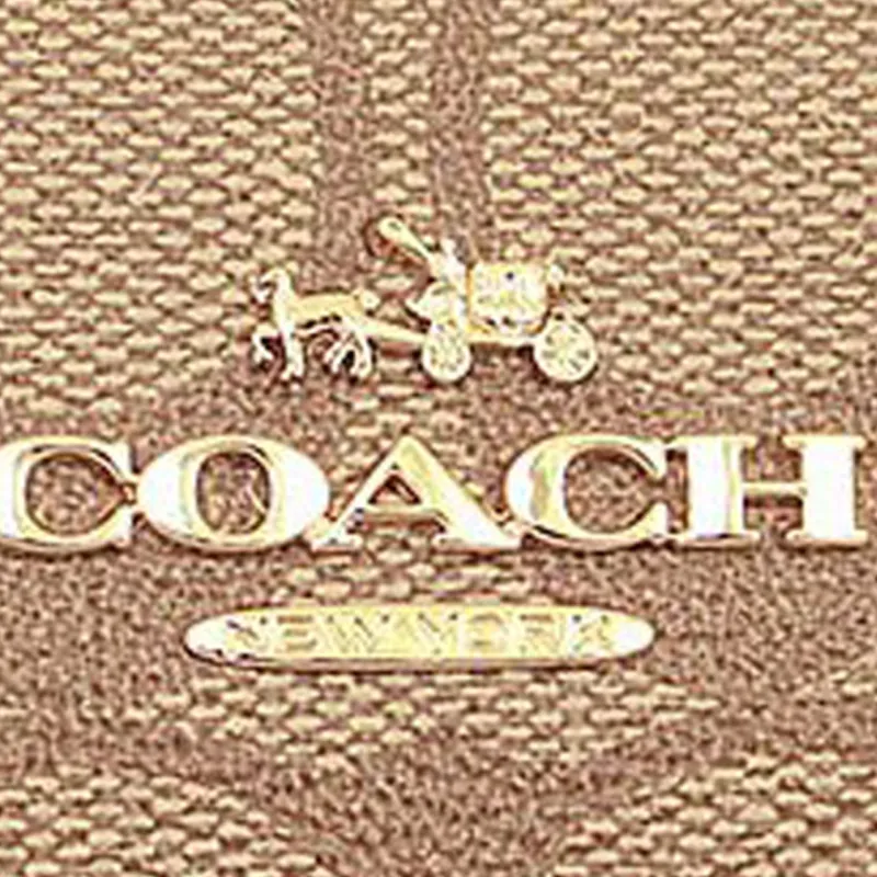 COACH Canvas With Leather Pochette, Shoulder Bag, Handbag, Shoulder Bag, Crossbody Bag Trumpets Women's Khaki-5