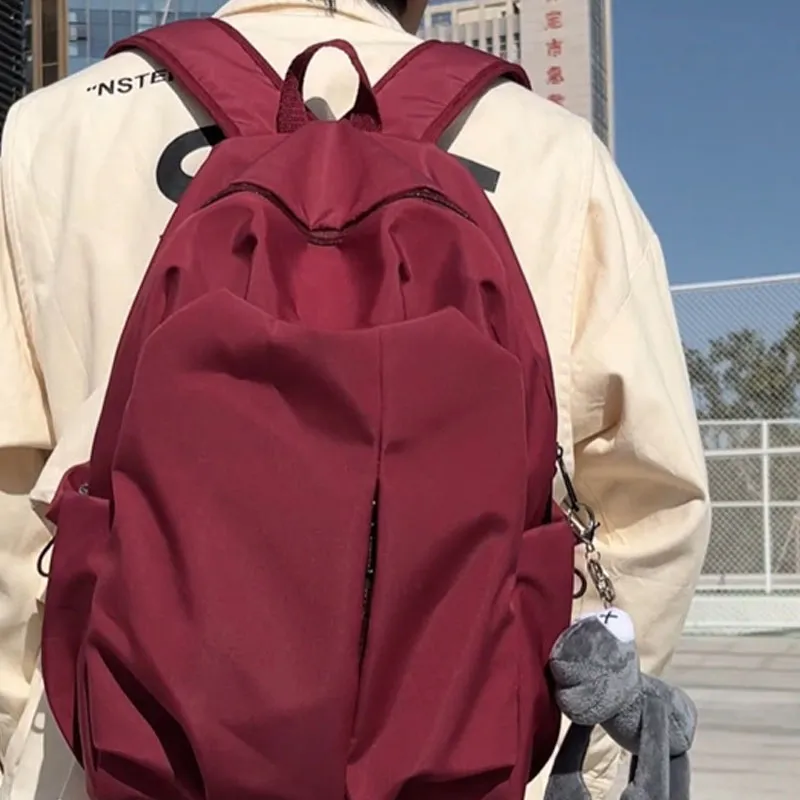 Dusen Kangaroo Canvas Backpack Regular Unisex White/Black/Gray/Red-12