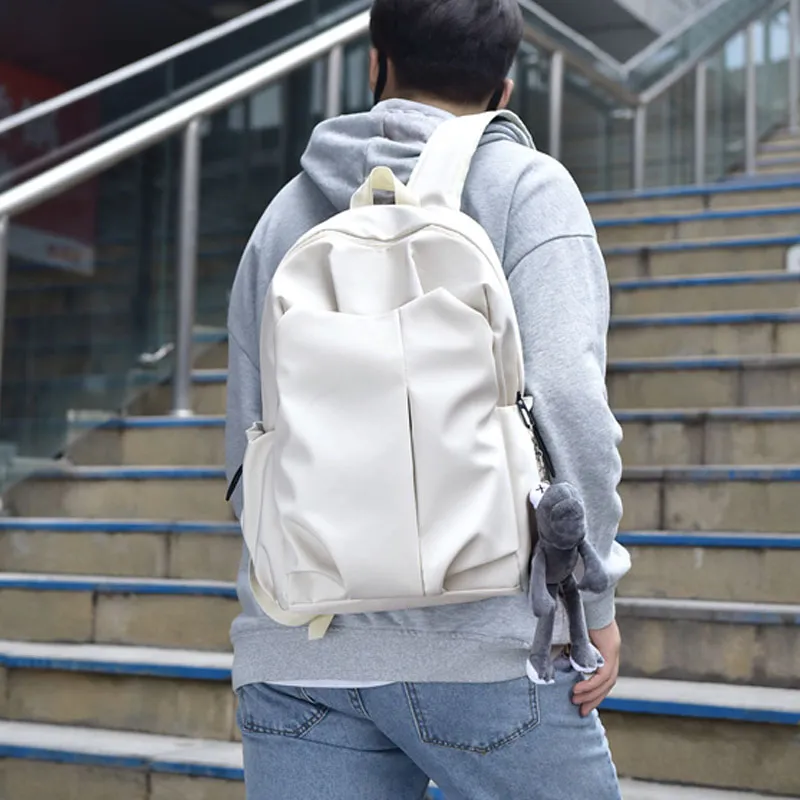 Dusen Kangaroo Canvas Backpack Regular Unisex White/Black/Gray/Red-6