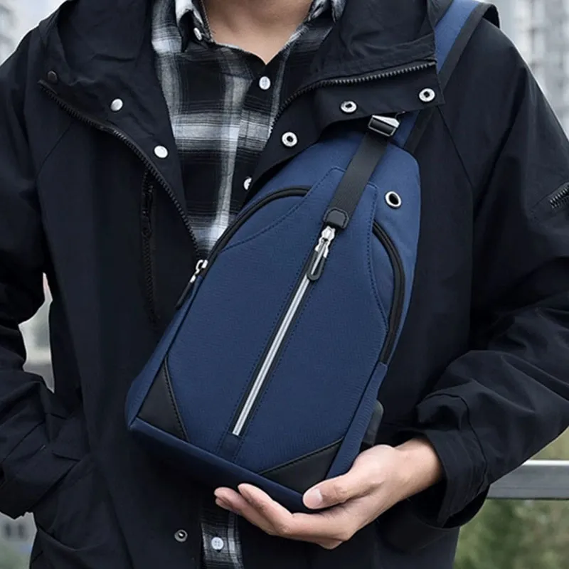 HACIN Oxford Shoulder Bag Crossbody Bag Regular Men's Blue/Black-3