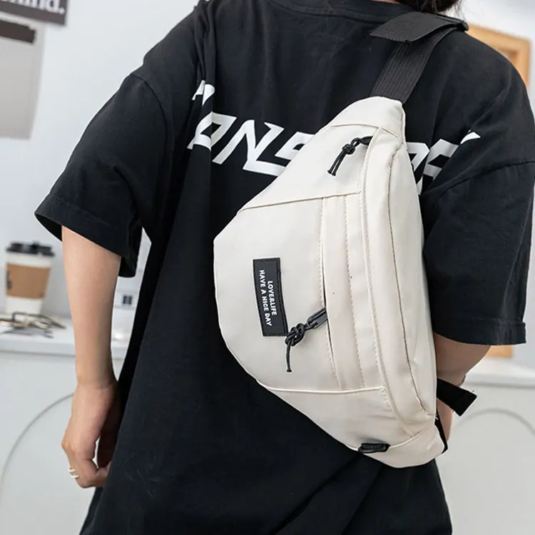 KAKAXI Polyester Crossbody Bags Fanny Pack Unisex Black/White-10