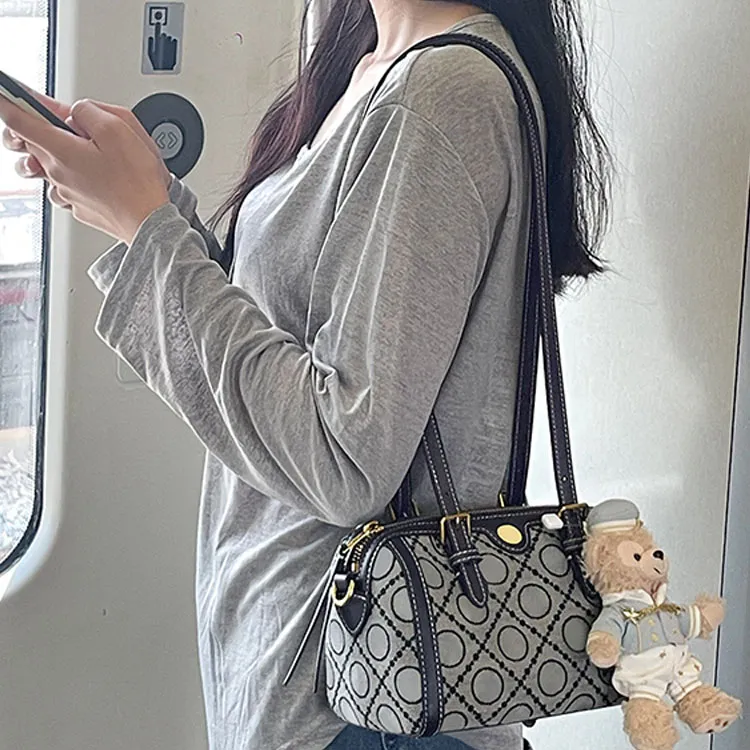 Lan Bao Fan Artificial Leather Bag Strap Women's Brown/Blue-7
