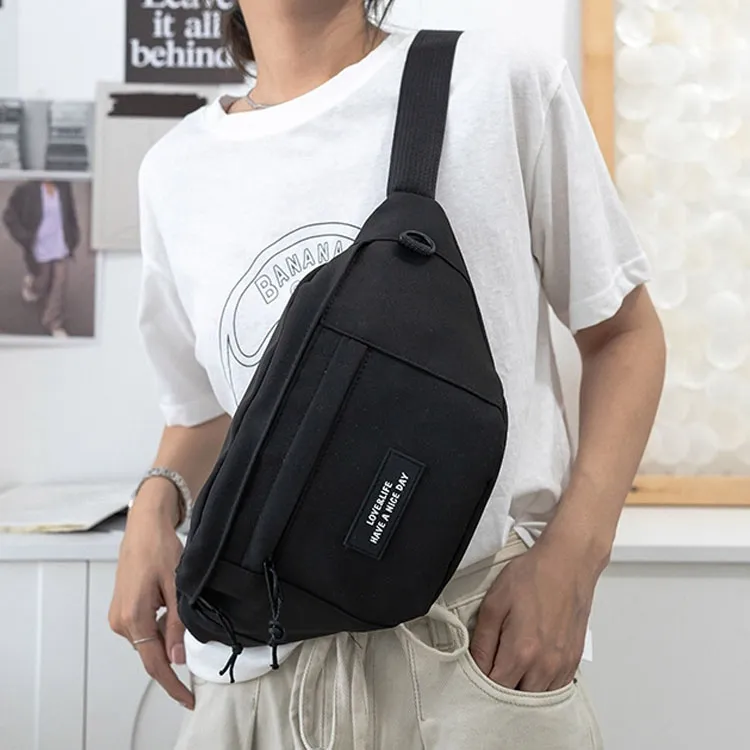 KAKAXI Polyester Crossbody Bags Fanny Pack Unisex Black/White-7