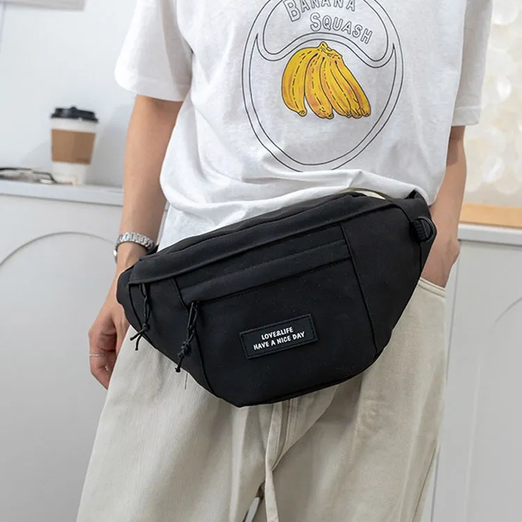 KAKAXI Polyester Crossbody Bags Fanny Pack Unisex Black/White-2