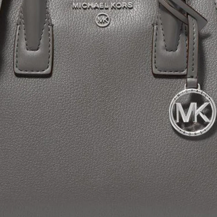 MICHAEL KORS Avril Pebbled Leather With Suede Shoulder Bag, Crossbody Bag, Handbag Trumpets Women's Heather Gray-4