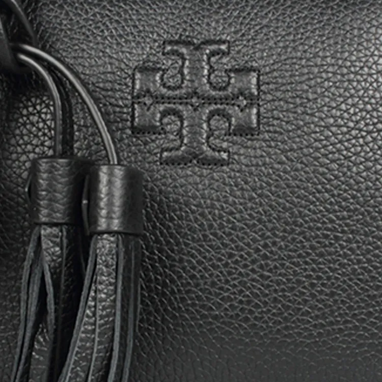 TORY BURCH Robinson Litchi Grain Leather Camera Bag, Crossbody Bag, Shoulder Bag Women's Black-3