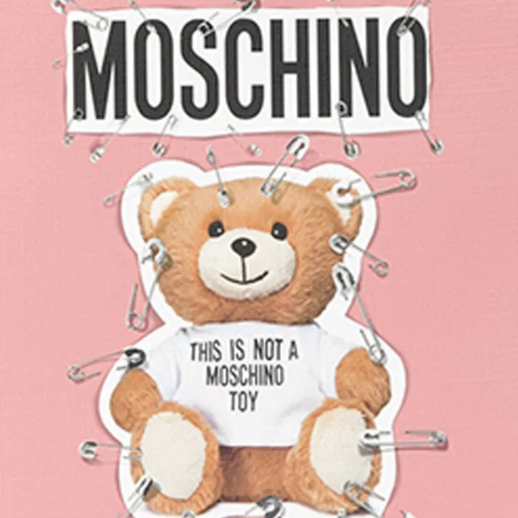 MOSCHINO Polyester Laptop Bag Clutch Large Size Unisex Pink-4