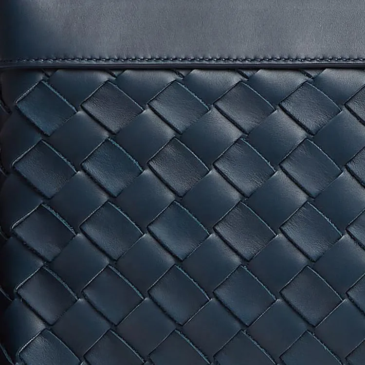 Bottega Veneta Cow Leather With Fabric Messenger Bag, Shoulder Bag, Crossbody Bag Men's Dark Blue-3
